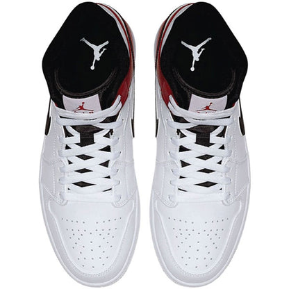 Air Jordan 1 Mid White Black Gym Red