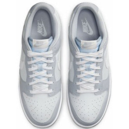 This is the upper side of Dunk Low Cloud Grey White.