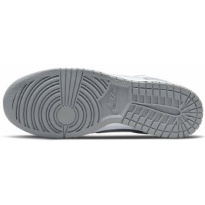 This is the lower side of Dunk Low Cloud Grey White.